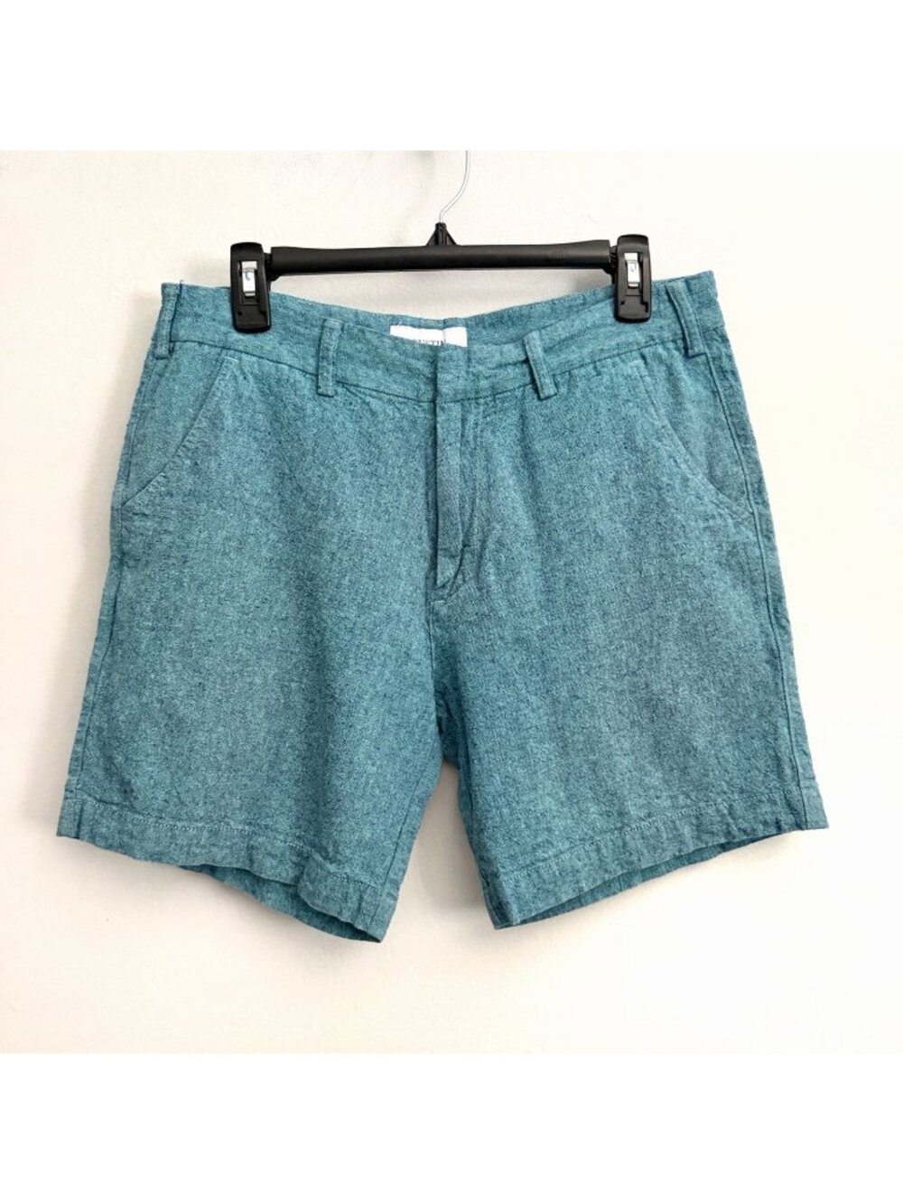 Gustin Teal Blue Green Cotton Chino Shorts Flat Front 7” Inseam Men’s Size 33